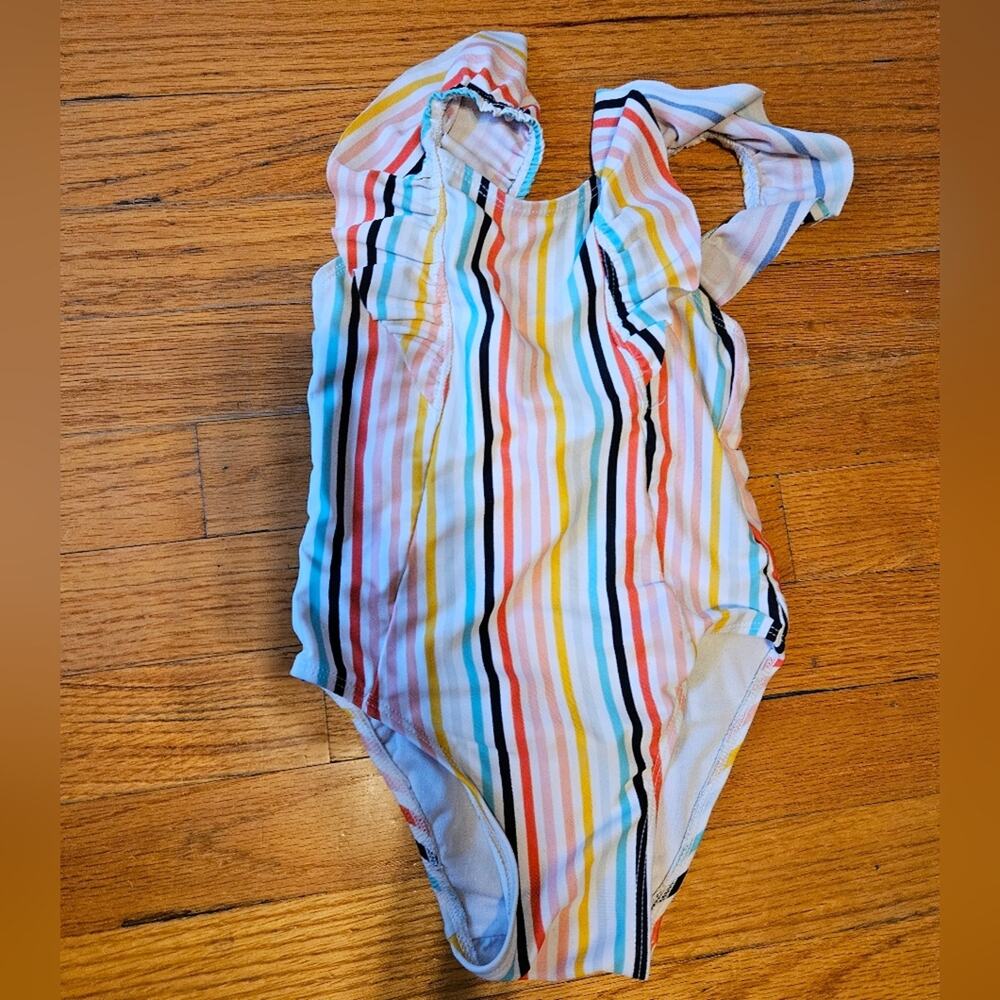 Old Navy Toddler Girls 5t Striped Swimsuit Bathing Suit One Piece